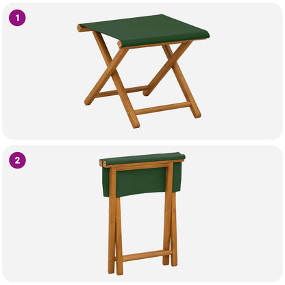 vidaXL Deck Chair 2 pcs Solid Eucalyptus Wood Green
