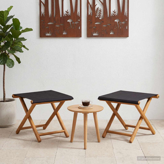 vidaXL Deck Chair 2 pcs Solid Eucalyptus Wood Black