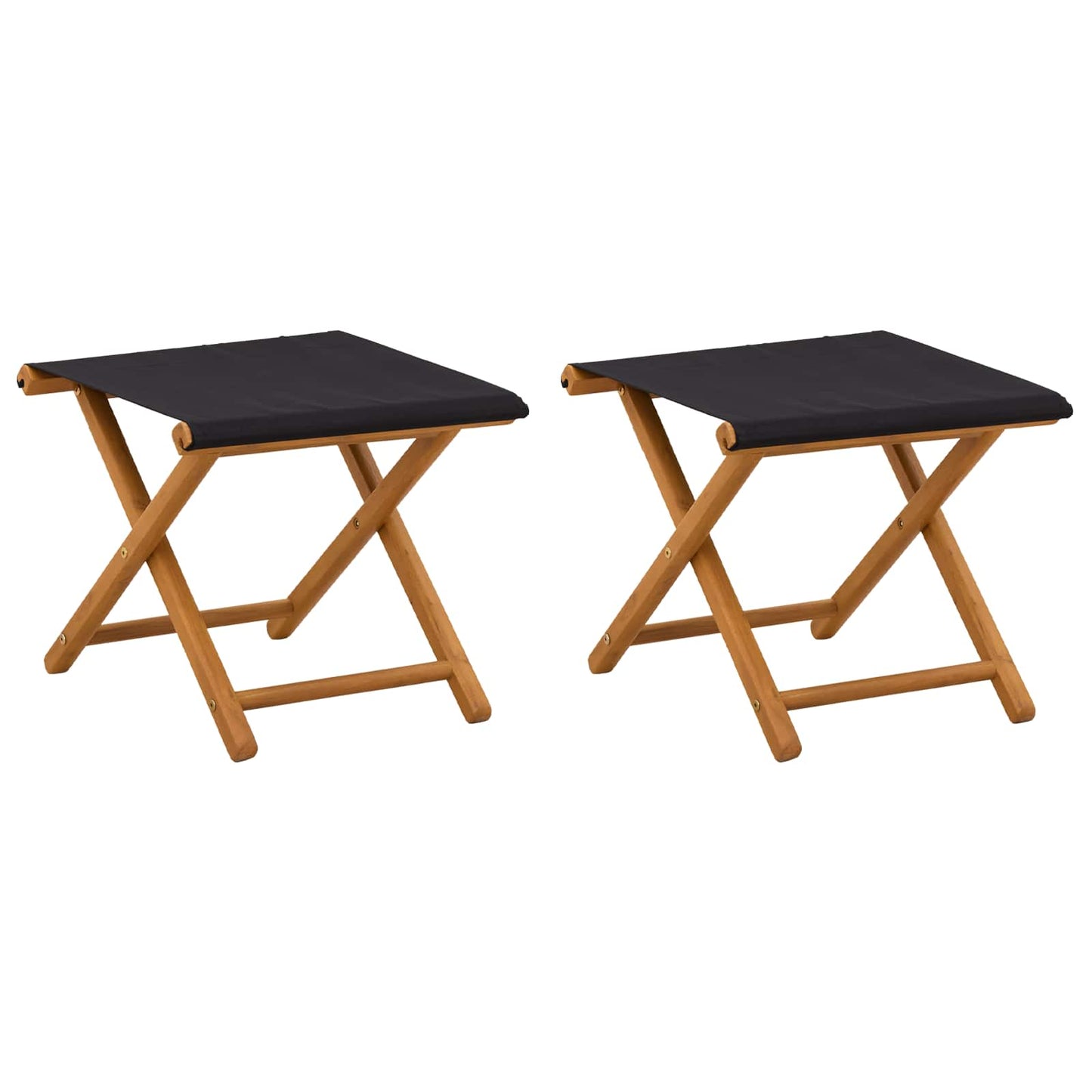 vidaXL Deck Chair 2 pcs Solid Eucalyptus Wood Black