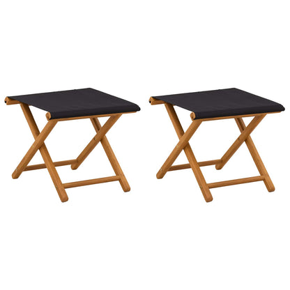vidaXL Deck Chair 2 pcs Solid Eucalyptus Wood Black
