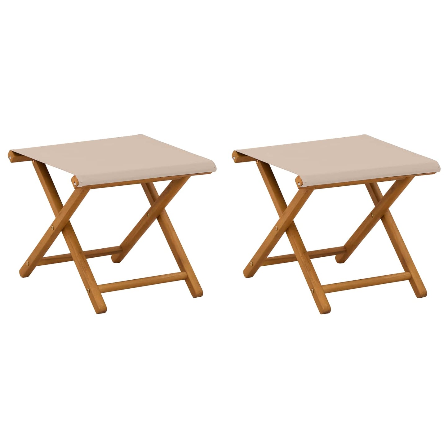 vidaXL Deck Chair 2 pcs Solid Eucalyptus Wood Beige