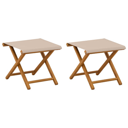 vidaXL Deck Chair 2 pcs Solid Eucalyptus Wood Beige