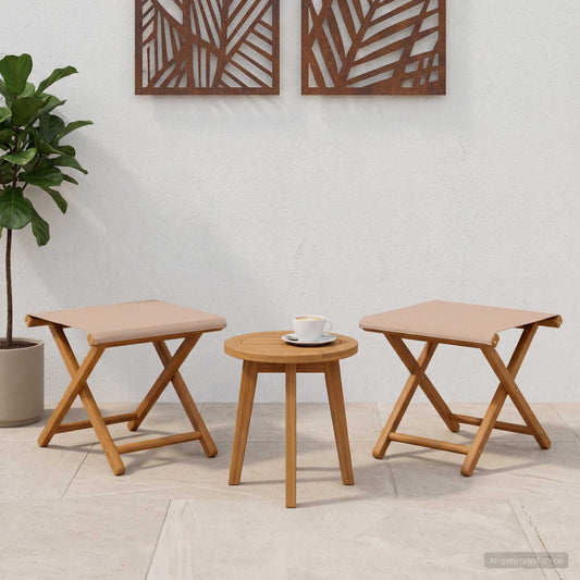 vidaXL Deck Chair 2 pcs Solid Eucalyptus Wood Taupe