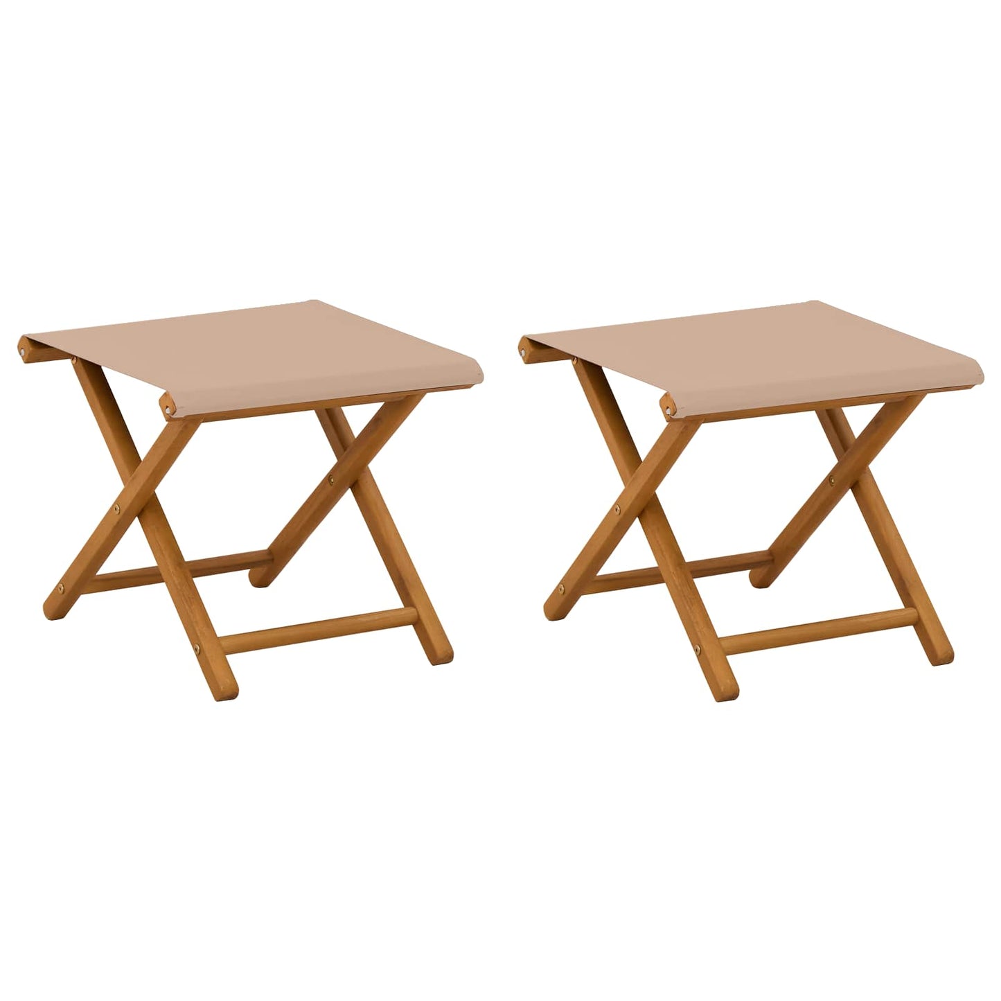 vidaXL Deck Chair 2 pcs Solid Eucalyptus Wood Taupe