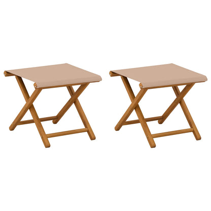 vidaXL Deck Chair 2 pcs Solid Eucalyptus Wood Taupe
