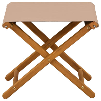 vidaXL Deck Chair 2 pcs Solid Eucalyptus Wood Taupe