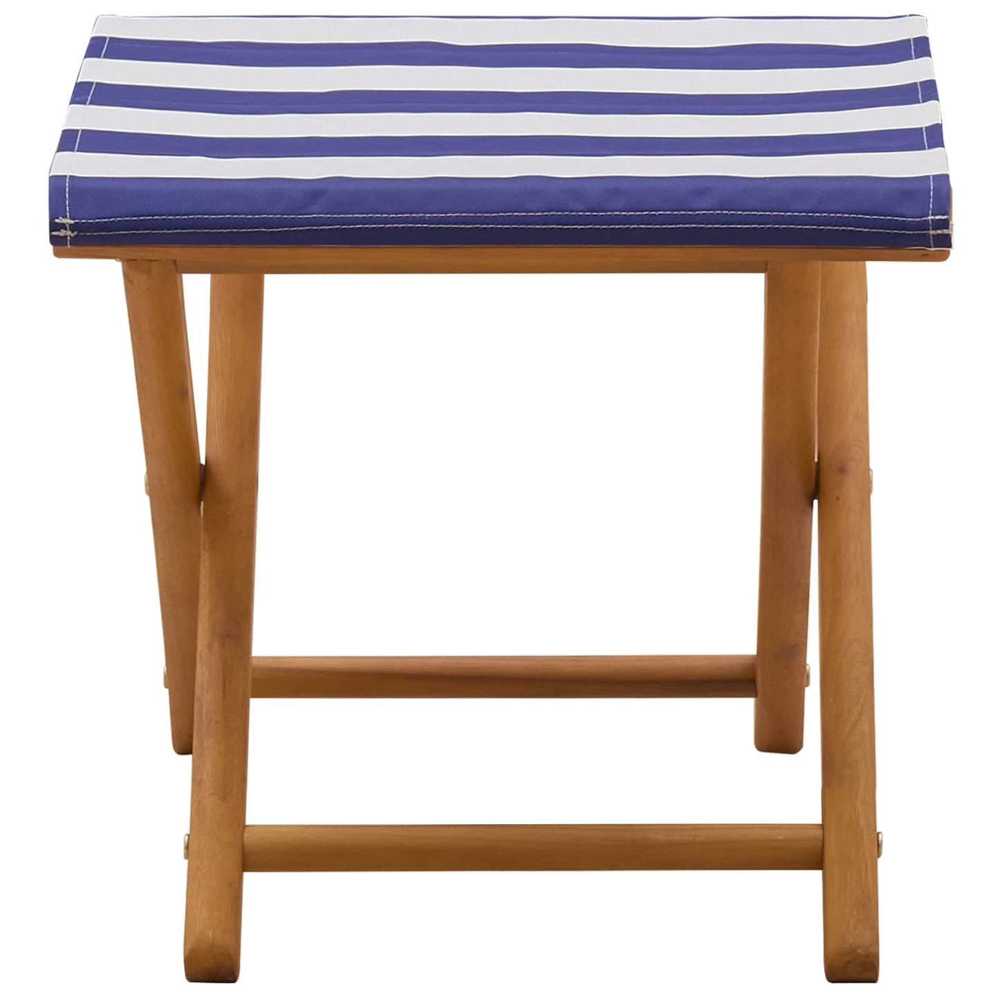 vidaXL Deck Chair 2 pcs Solid Eucalyptus Wood Blue and White
