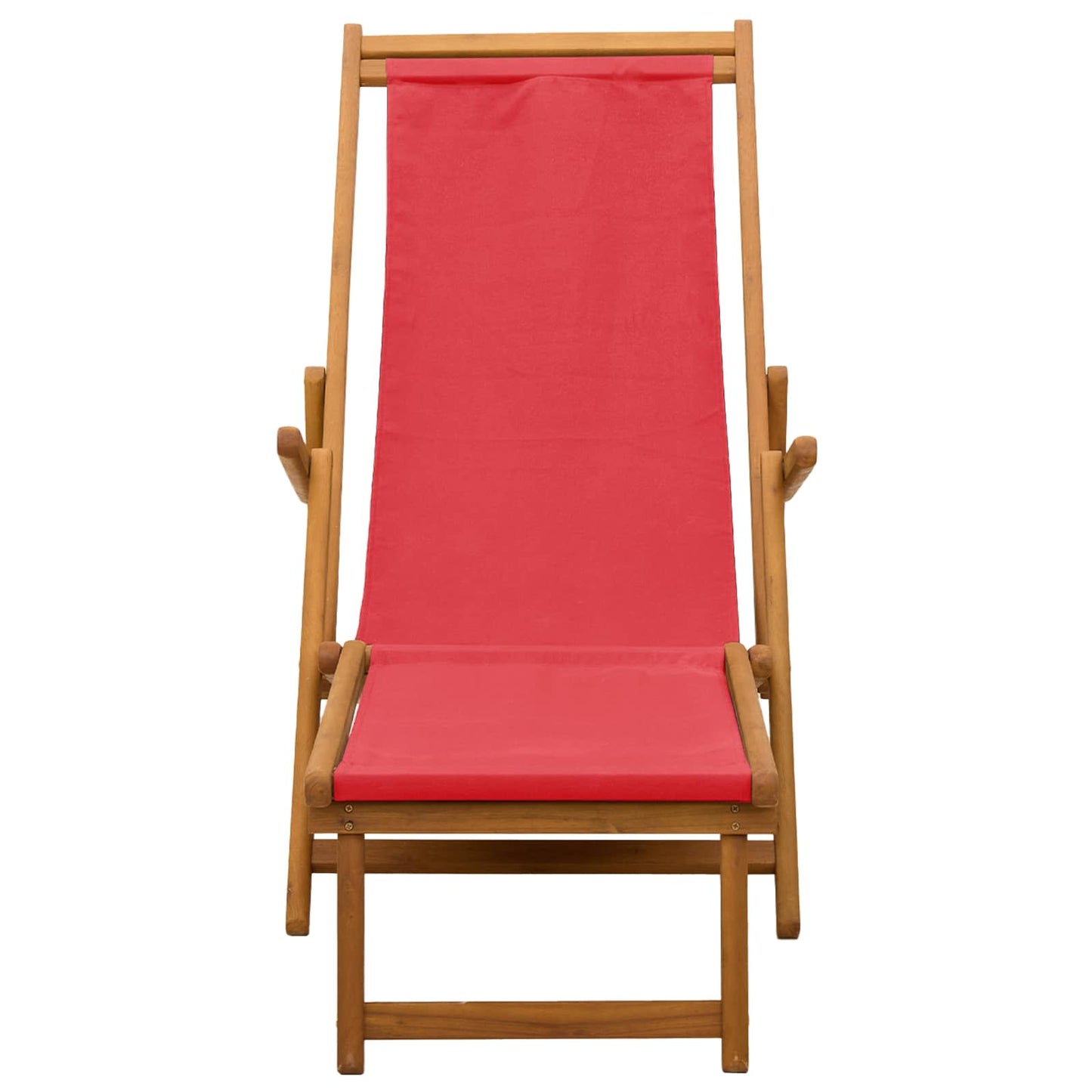 vidaXL Folding Sun Lounger 3 Position Solid Eucalyptus Wood Red