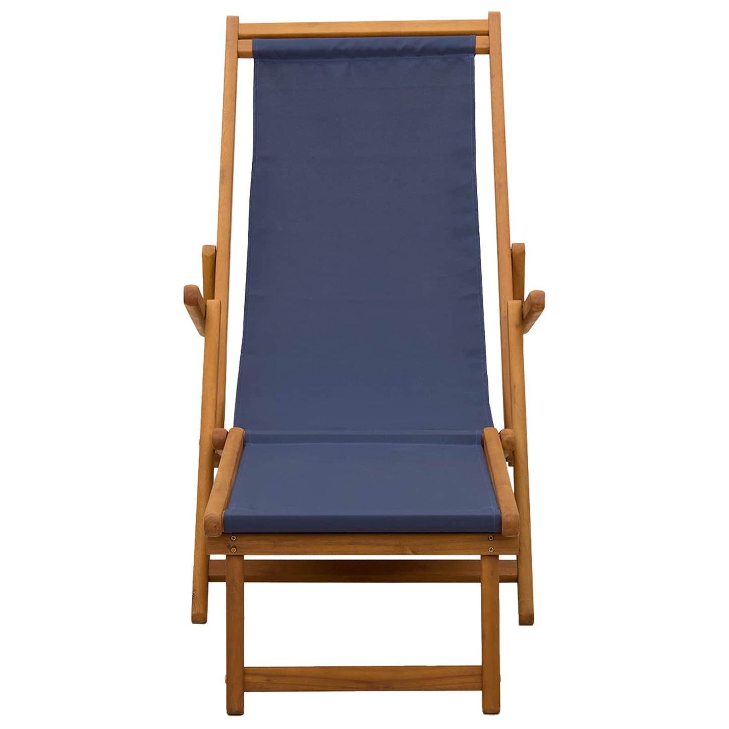 vidaXL Folding Sun Lounger 3 Position Solid Eucalyptus Wood Blue
