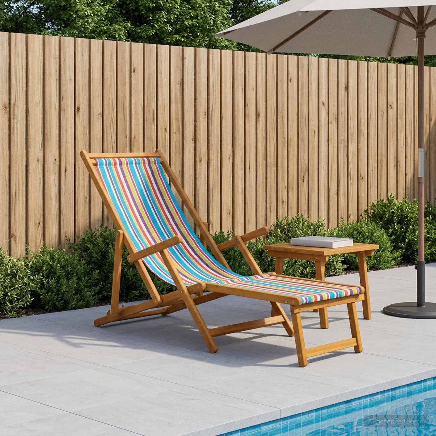vidaXL Folding Sun Lounger 3 Position Solid Eucalyptus Wood