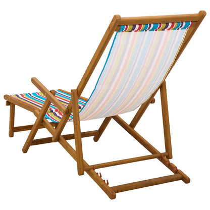 vidaXL Folding Sun Lounger 3 Position Solid Eucalyptus Wood