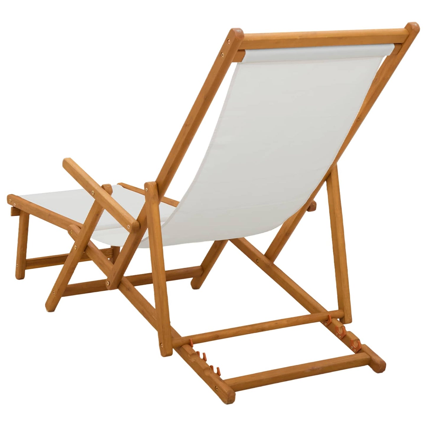 vidaXL Folding Sun Lounger 3 Position Solid Eucalyptus Wood Cream
