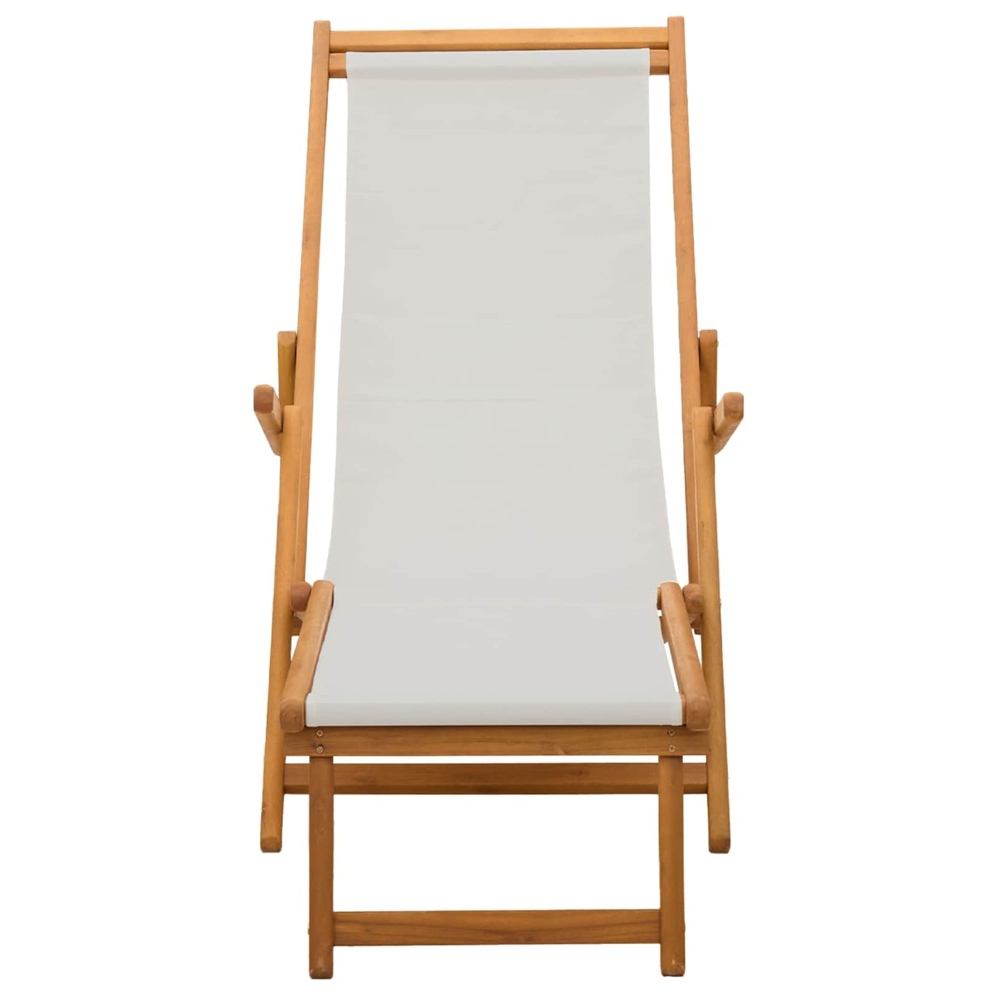 vidaXL Folding Sun Lounger 3 Position Solid Eucalyptus Wood Cream