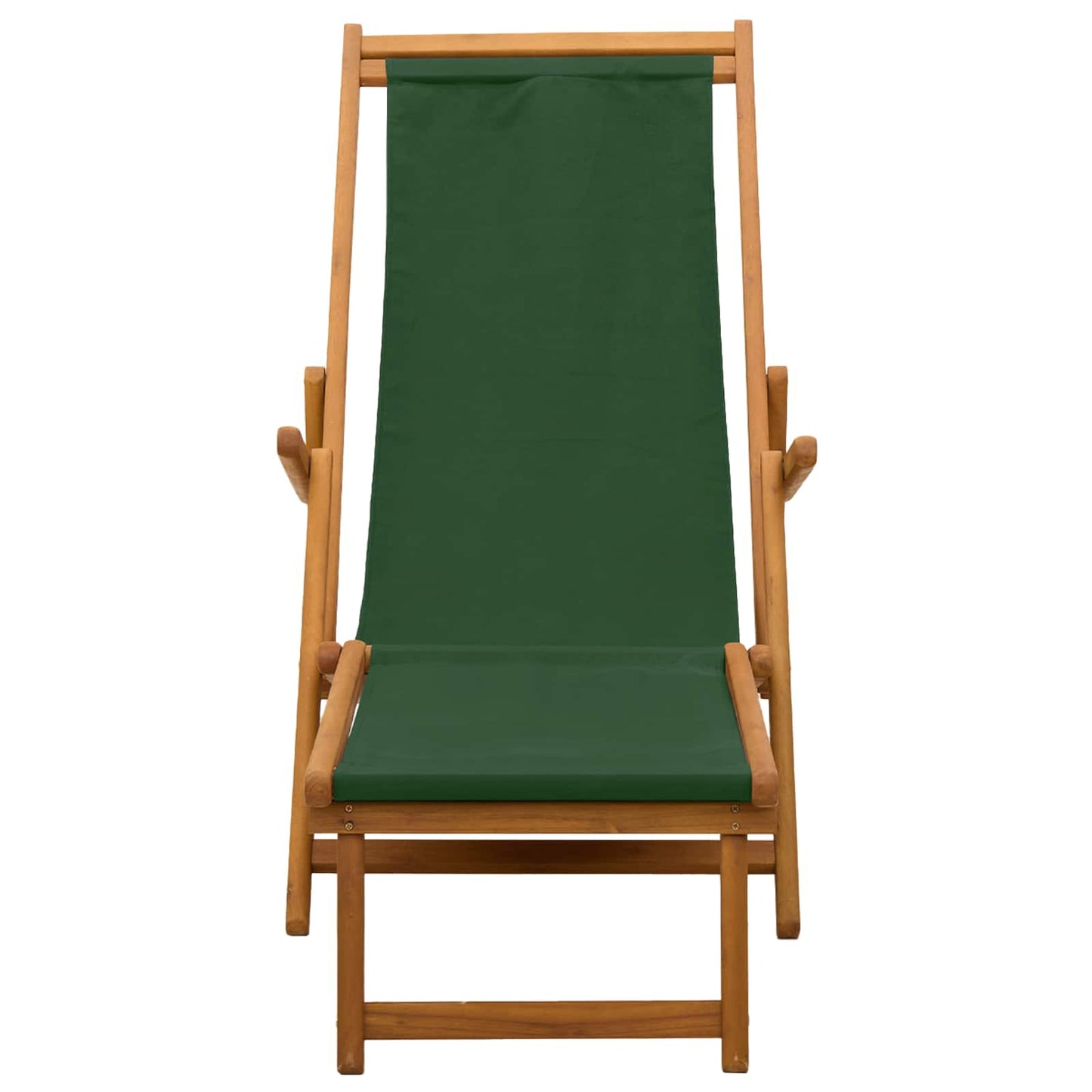 vidaXL Folding Sun Lounger 3 Position Solid Eucalyptus Wood Green