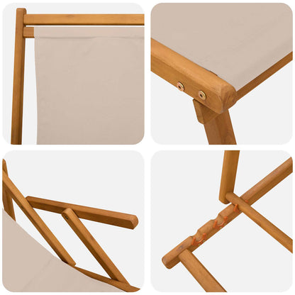 vidaXL Folding Sun Lounger Solid Eucalyptus Wood Beige