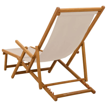 vidaXL Folding Sun Lounger Solid Eucalyptus Wood Beige
