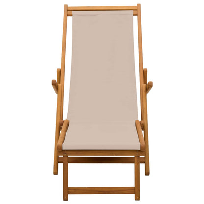 vidaXL Folding Sun Lounger Solid Eucalyptus Wood Beige