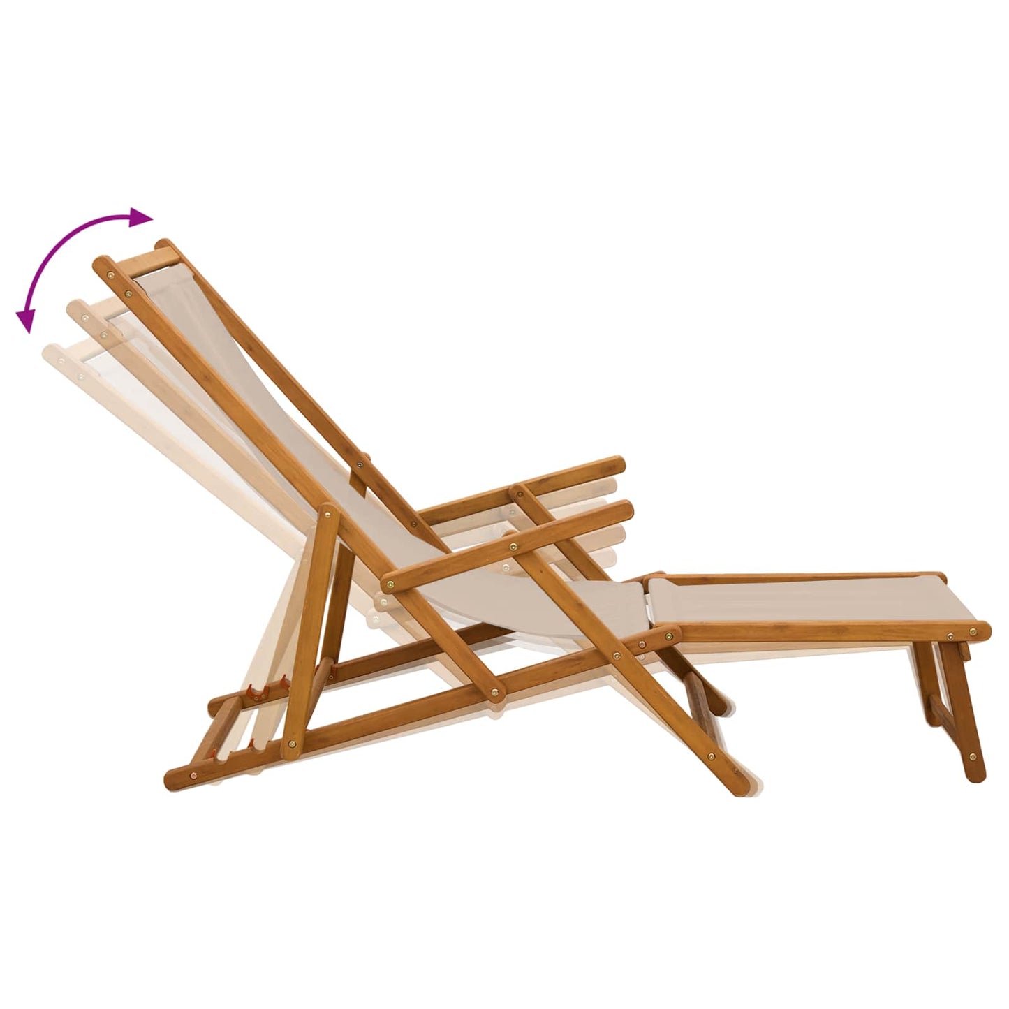 vidaXL Folding Sun Lounger Solid Eucalyptus Wood Beige