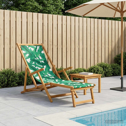 vidaXL Folding Sun Lounger 3 Position Solid Eucalyptus Wood