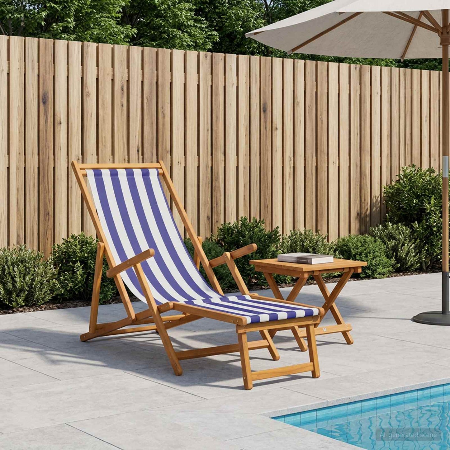 vidaXL Folding Sun Lounger 3 Position Solid Eucalyptus Wood