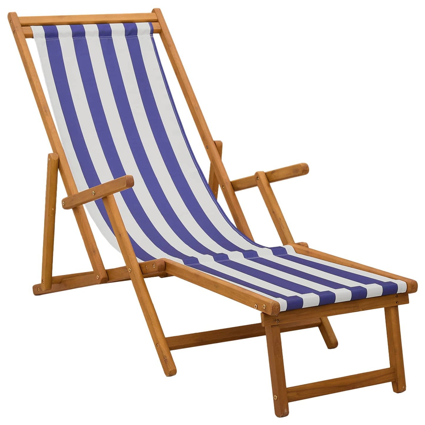 vidaXL Folding Sun Lounger 3 Position Solid Eucalyptus Wood