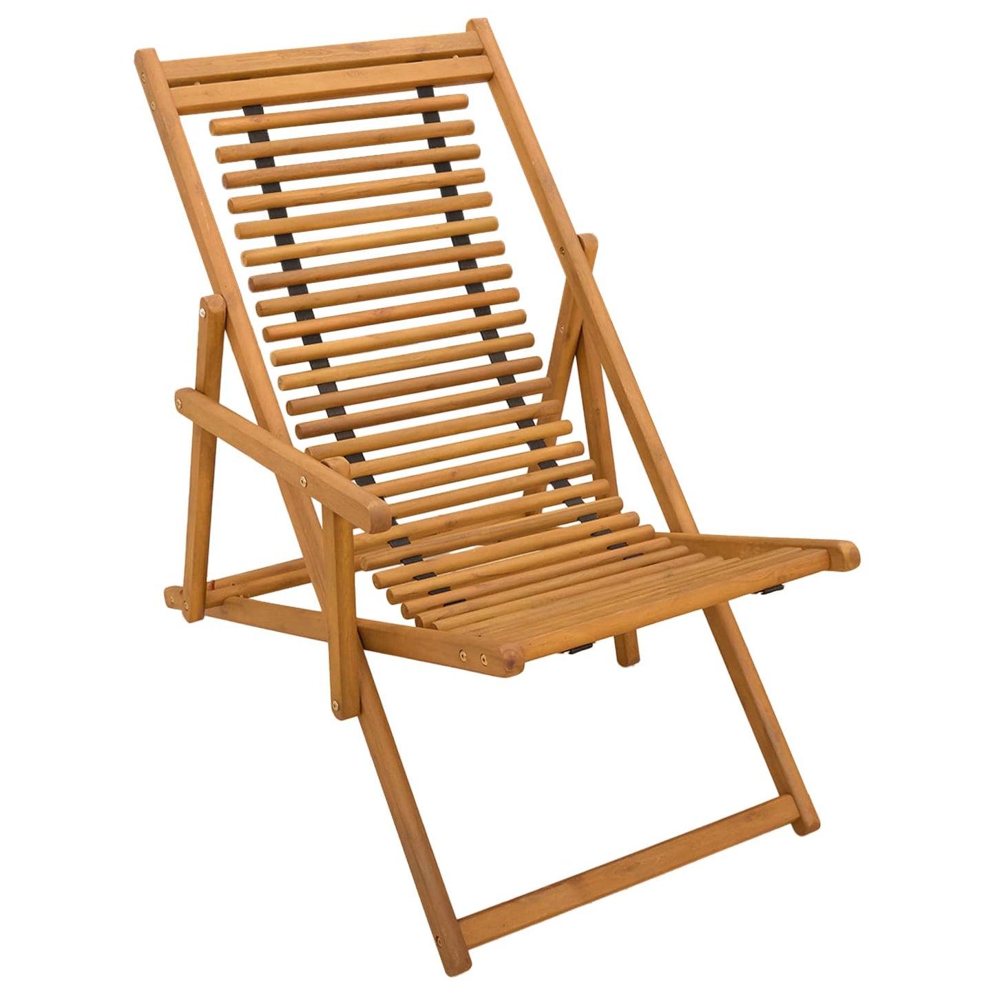 vidaXL Deck Chair 3 Position Solid Eucalyptus Wood Natural