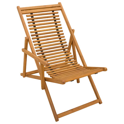 vidaXL Deck Chair 3 Position Solid Eucalyptus Wood Natural