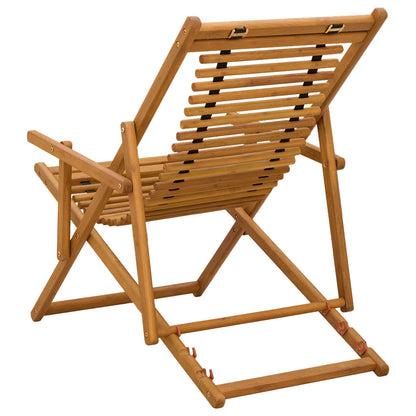 vidaXL Deck Chair 3 Position Solid Eucalyptus Wood Natural