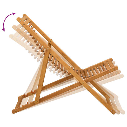 vidaXL Deck Chair 3 Position Solid Eucalyptus Wood Natural