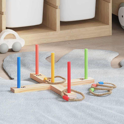 vidaXL Ring Toss Game Set Multicolour 41 x 41 x 16 cm Solid Pine Wood