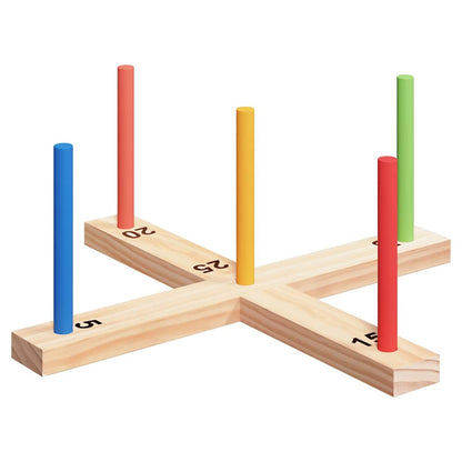 vidaXL Ring Toss Game Set Multicolour 41 x 41 x 16 cm Solid Pine Wood