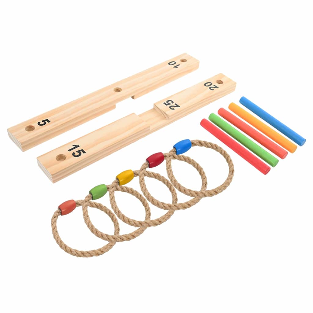 vidaXL Ring Toss Game Set Multicolour 41 x 41 x 16 cm Solid Pine Wood