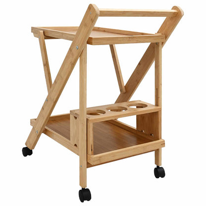 vidaXL Kitchen Trolley with Wheels Light Brown 65 x 40.5 x 76.5 cm