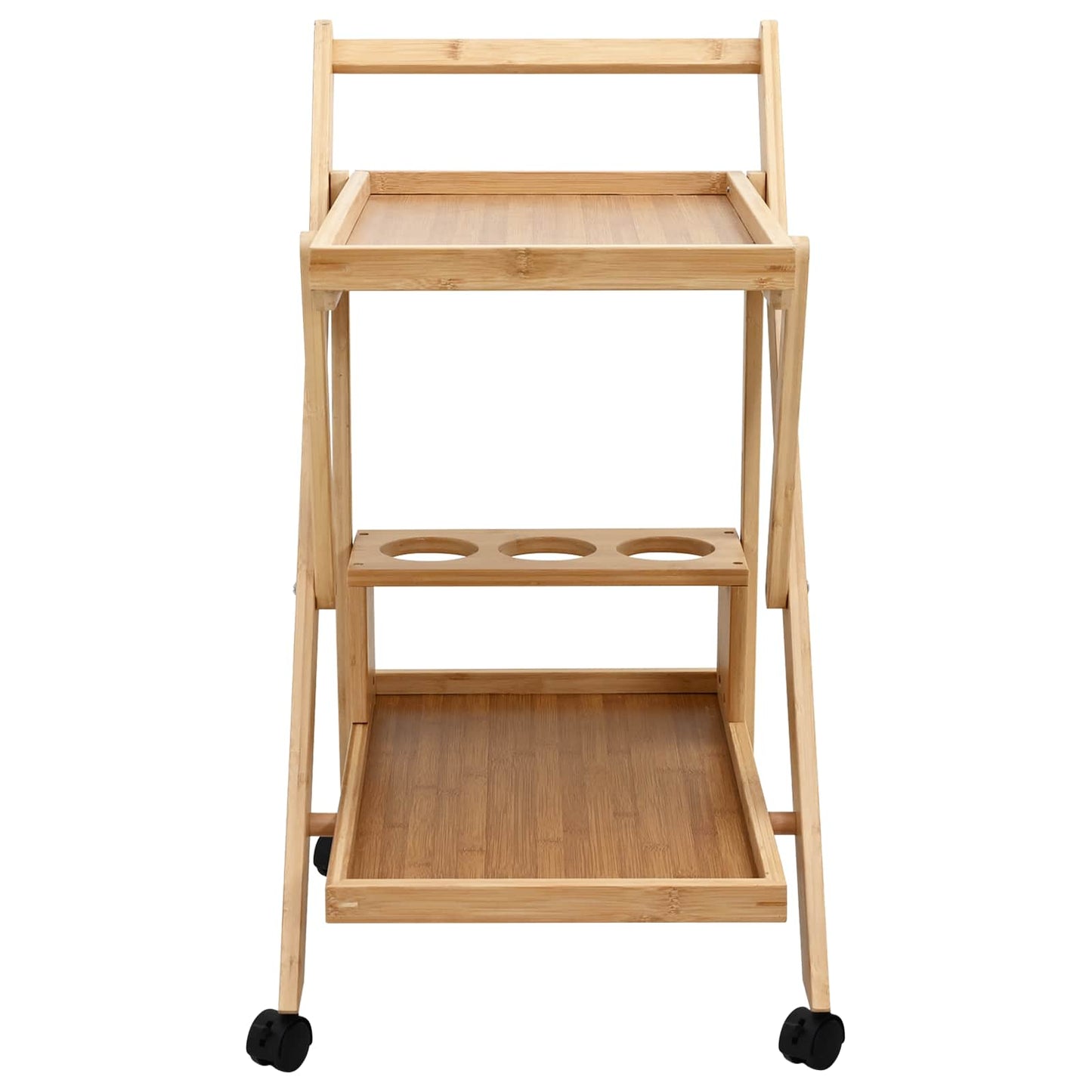 vidaXL Kitchen Trolley with Wheels Light Brown 65 x 40.5 x 76.5 cm