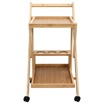vidaXL Kitchen Trolley with Wheels Light Brown 65 x 40.5 x 76.5 cm