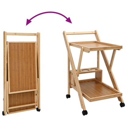vidaXL Kitchen Trolley with Wheels Light Brown 65 x 40.5 x 76.5 cm