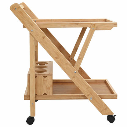 vidaXL Kitchen Trolley with Wheels Light Brown 65 x 40.5 x 76.5 cm
