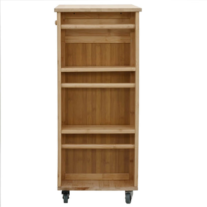vidaXL Kitchen Trolley with Wheels Natural 47.5 x 36 x 83 cm Bamboo