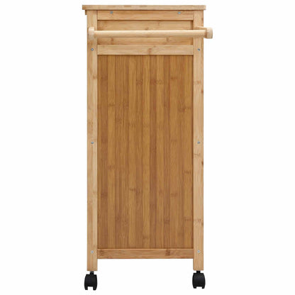 vidaXL Kitchen Trolley with Wheels Natural 90.5 x 36 x 86.5 cm Bamboo