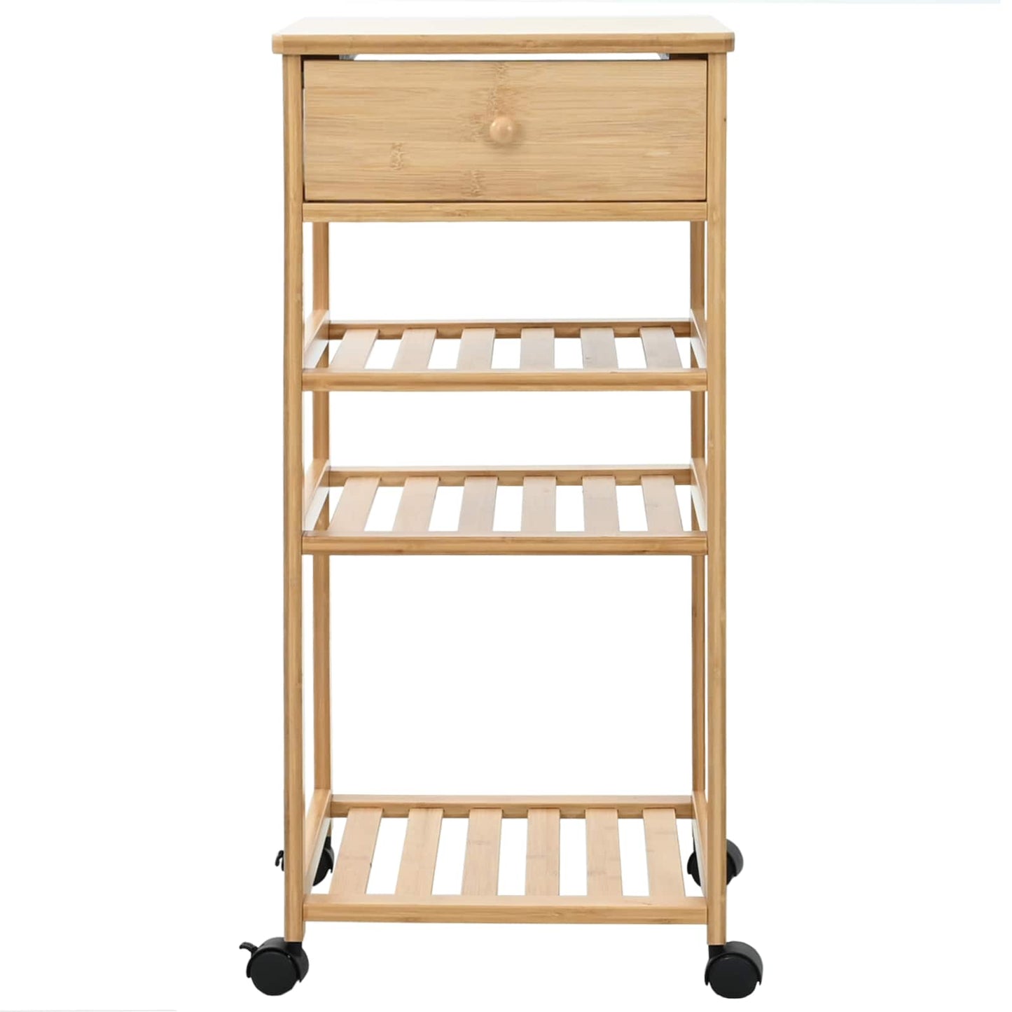 vidaXL Kitchen Trolley with Wheels Natural 37 x 36 x 80 cm Bamboo