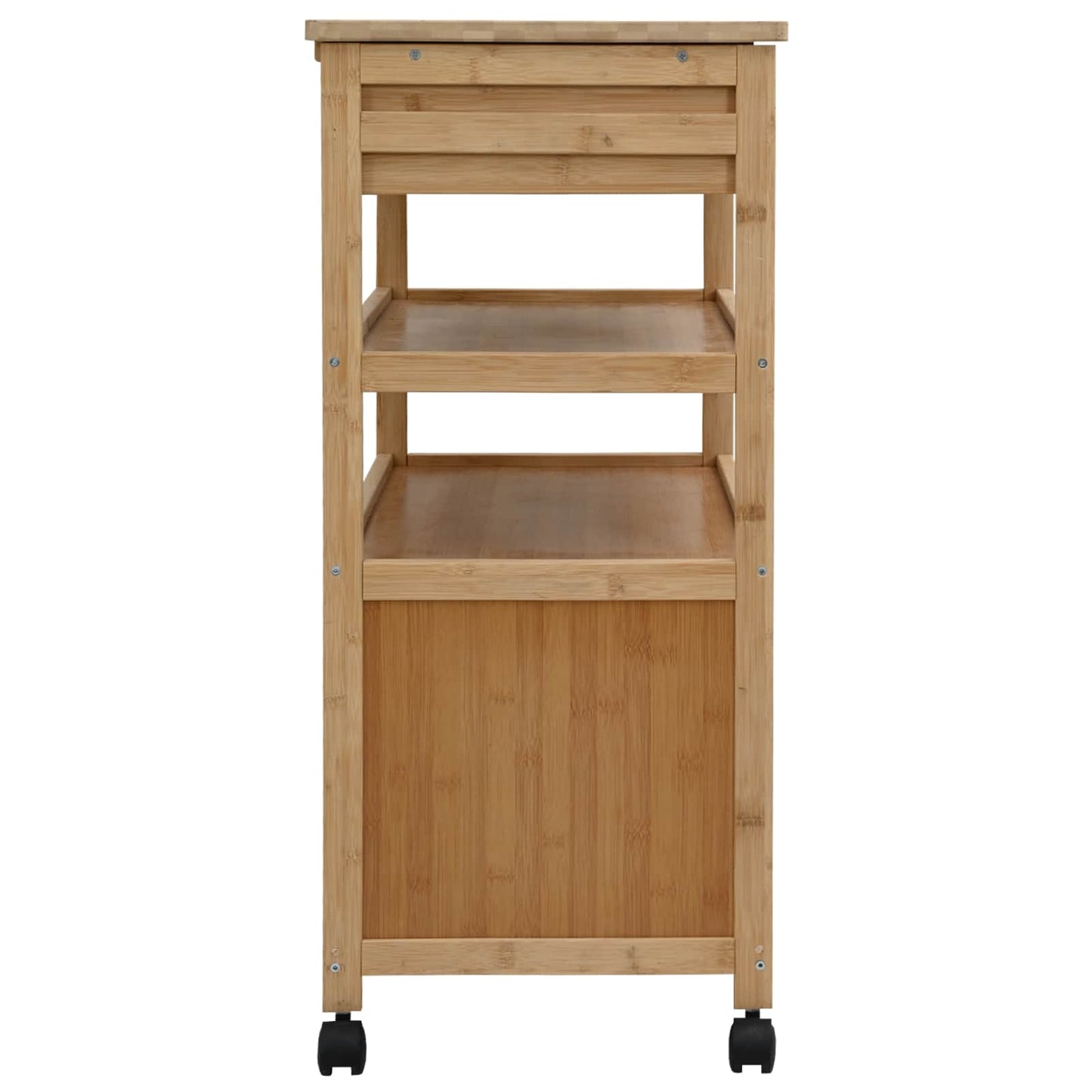 vidaXL Kitchen Trolley with Wheels Natural 59.5 x 36 x 82 cm Bamboo