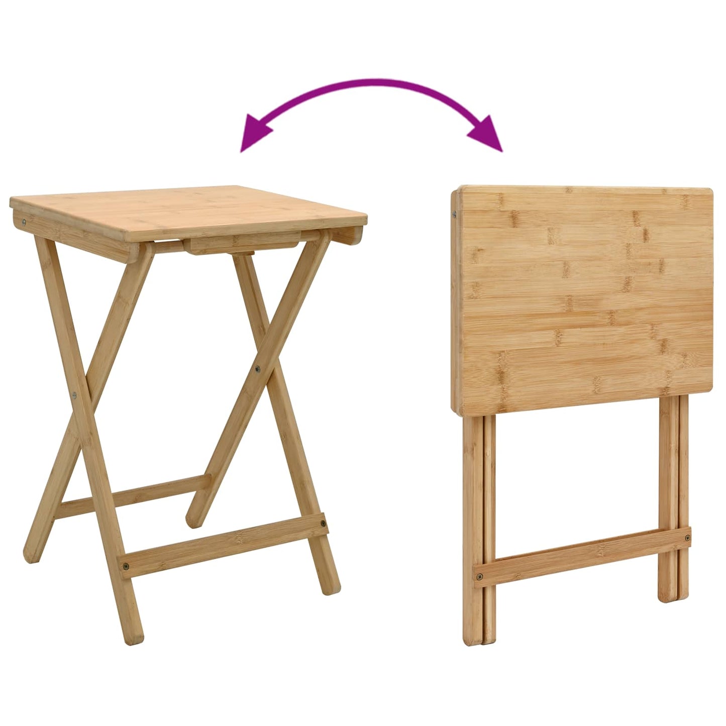 vidaXL Kitchen Table Folding Manual Natural 40 x 30 x 53.5 cm Bamboo