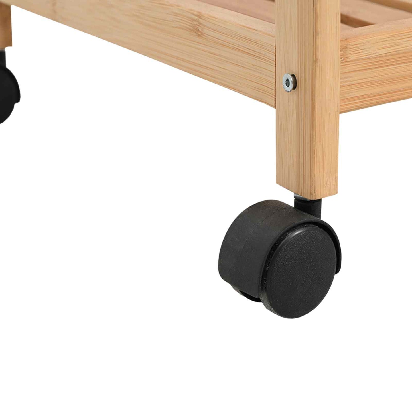 vidaXL Kitchen Trolley with Wheels Natural 46 x 38 x 76 cm Bamboo