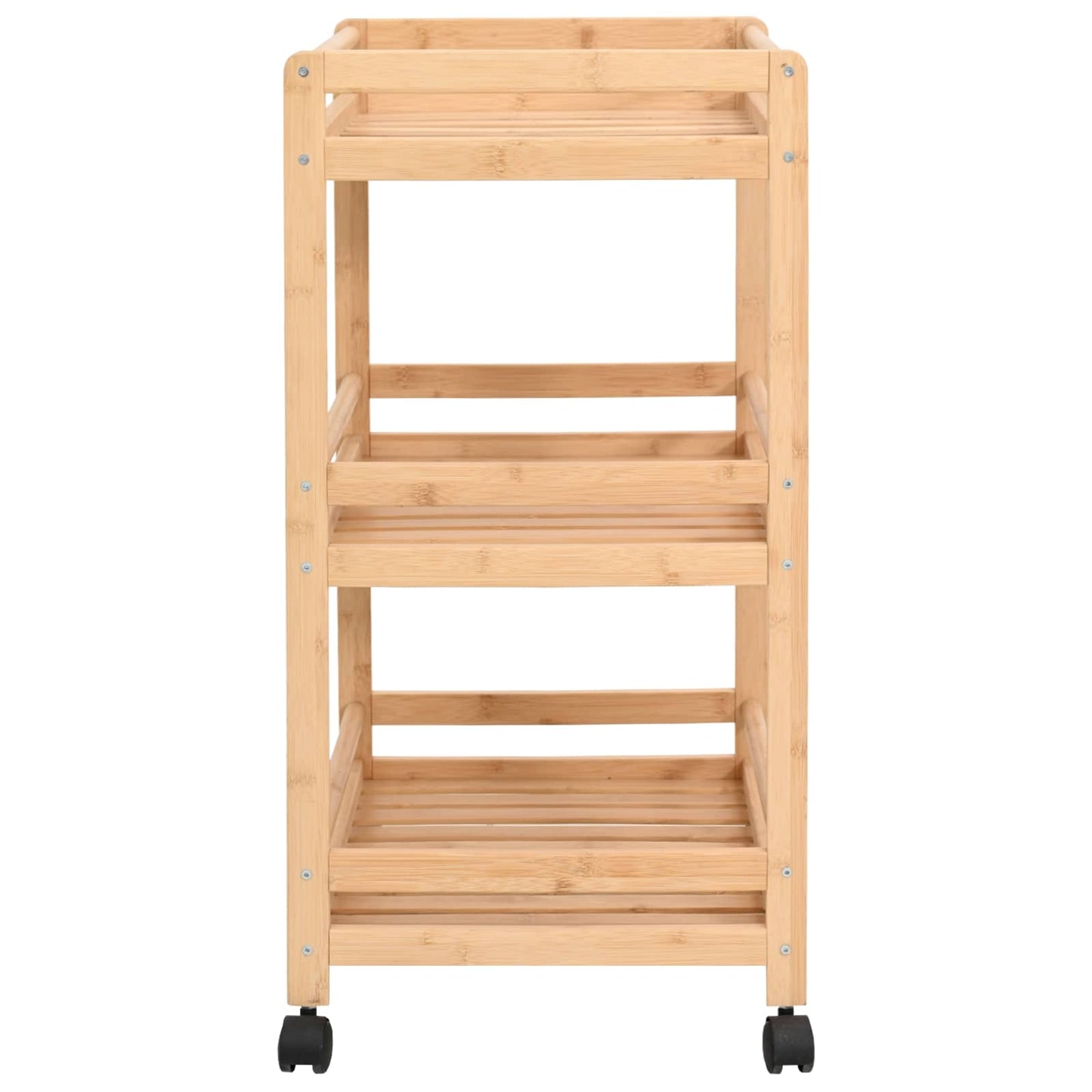 vidaXL Kitchen Trolley with Wheels Natural 46 x 38 x 76 cm Bamboo