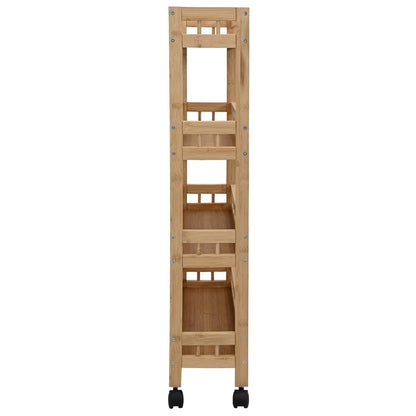 vidaXL Kitchen Trolley with Wheels Natural 60 x 18 x 97 cm Bamboo