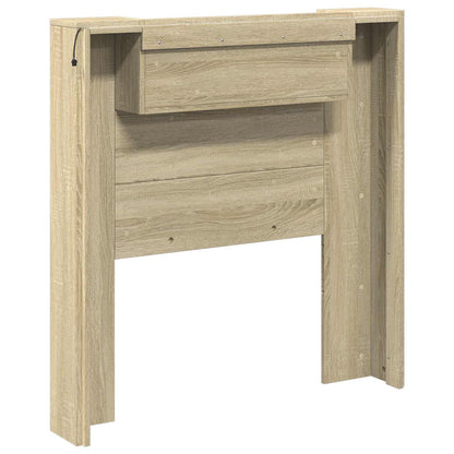vidaXL Storage Headboard with LED Sonoma Oak Engineered Wood