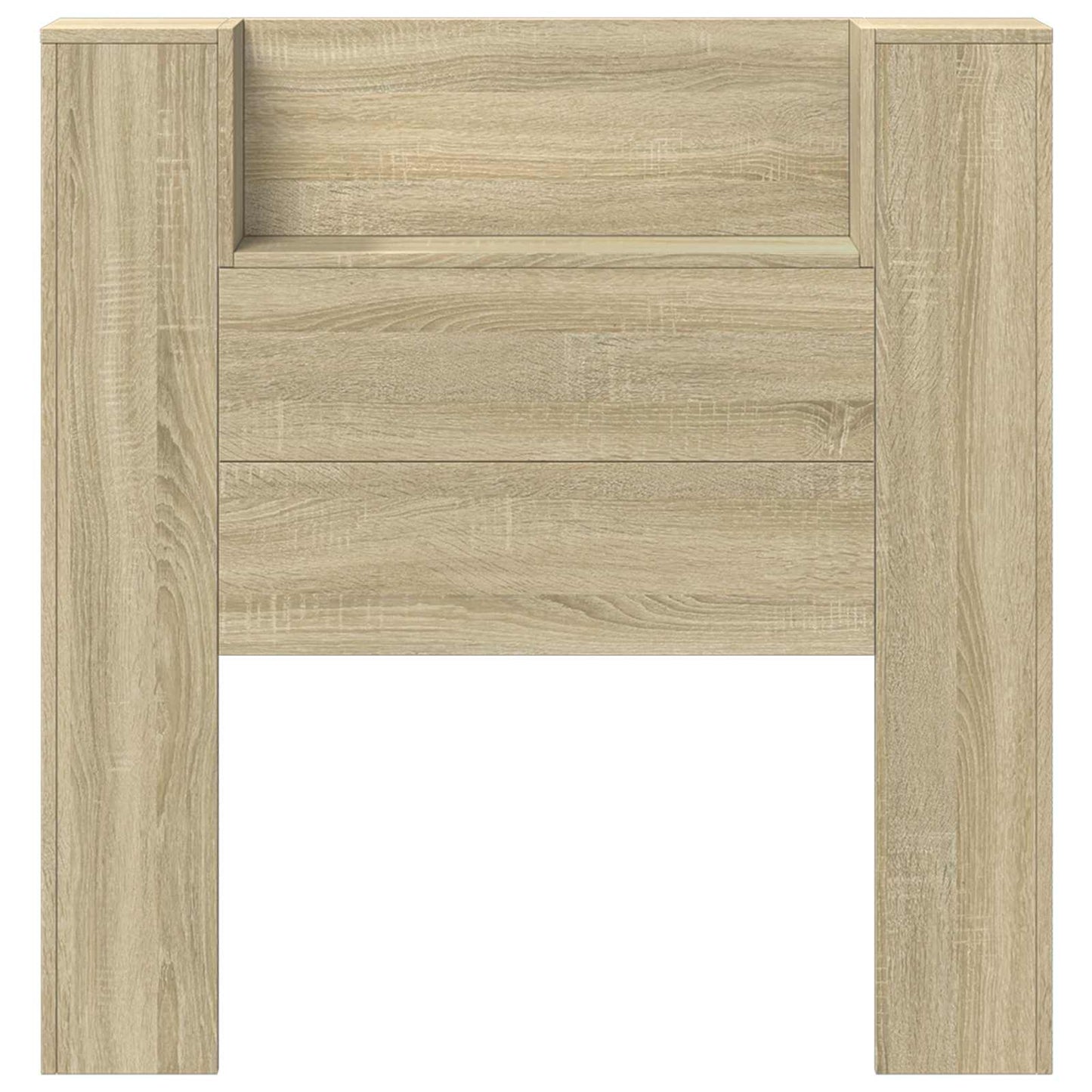 vidaXL Storage Headboard with LED Sonoma Oak Engineered Wood