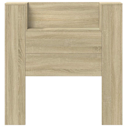 vidaXL Storage Headboard with LED Sonoma Oak Engineered Wood