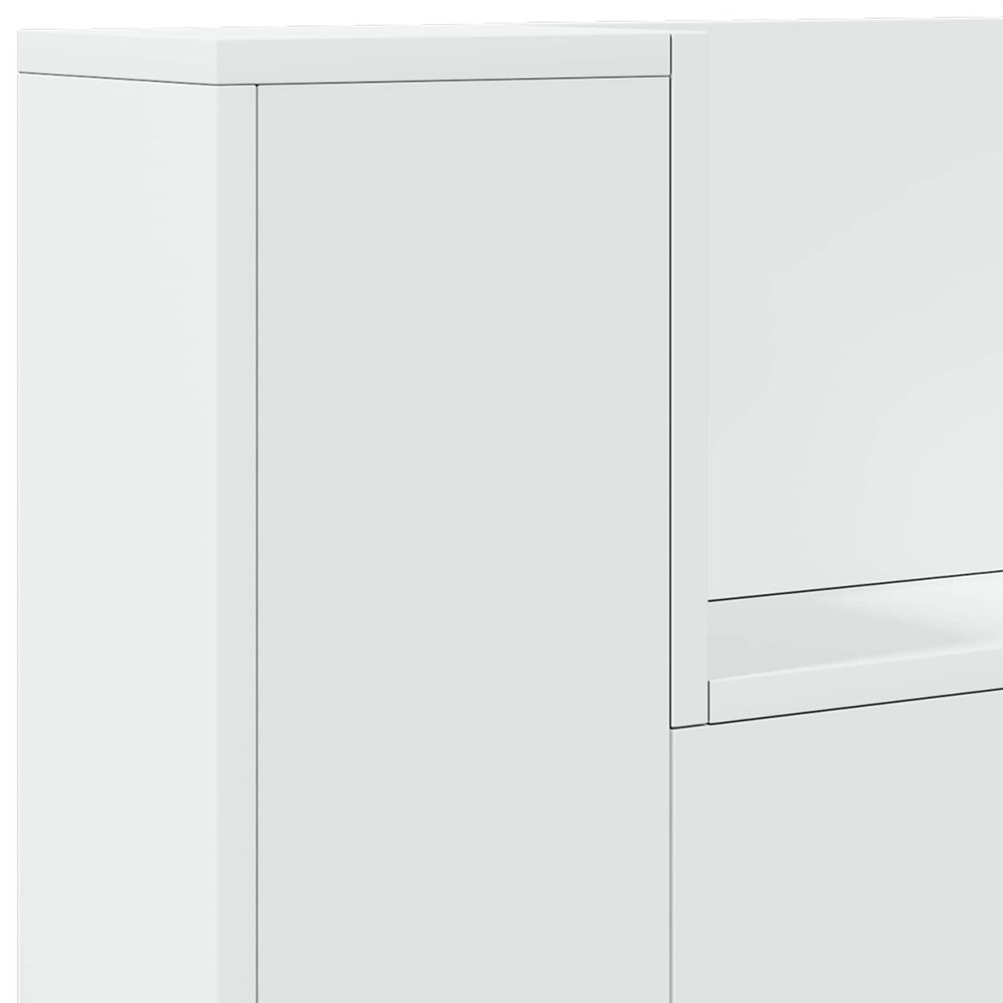 vidaXL Storage Headboard with LED White Engineered Wood