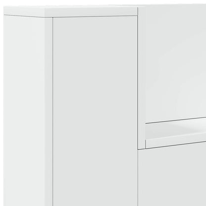 vidaXL Storage Headboard with LED White Engineered Wood